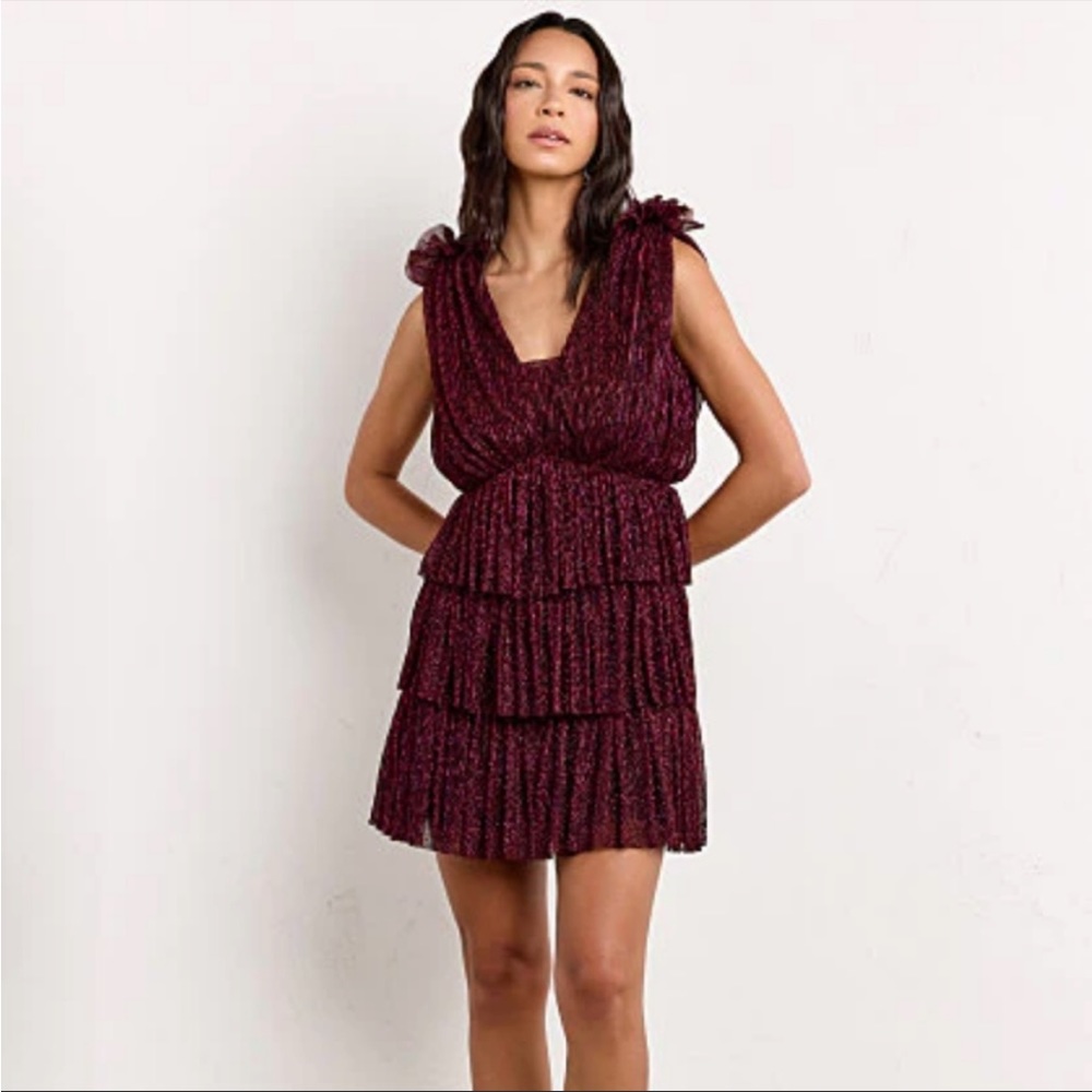 Shimmer Tiered Mini Dress